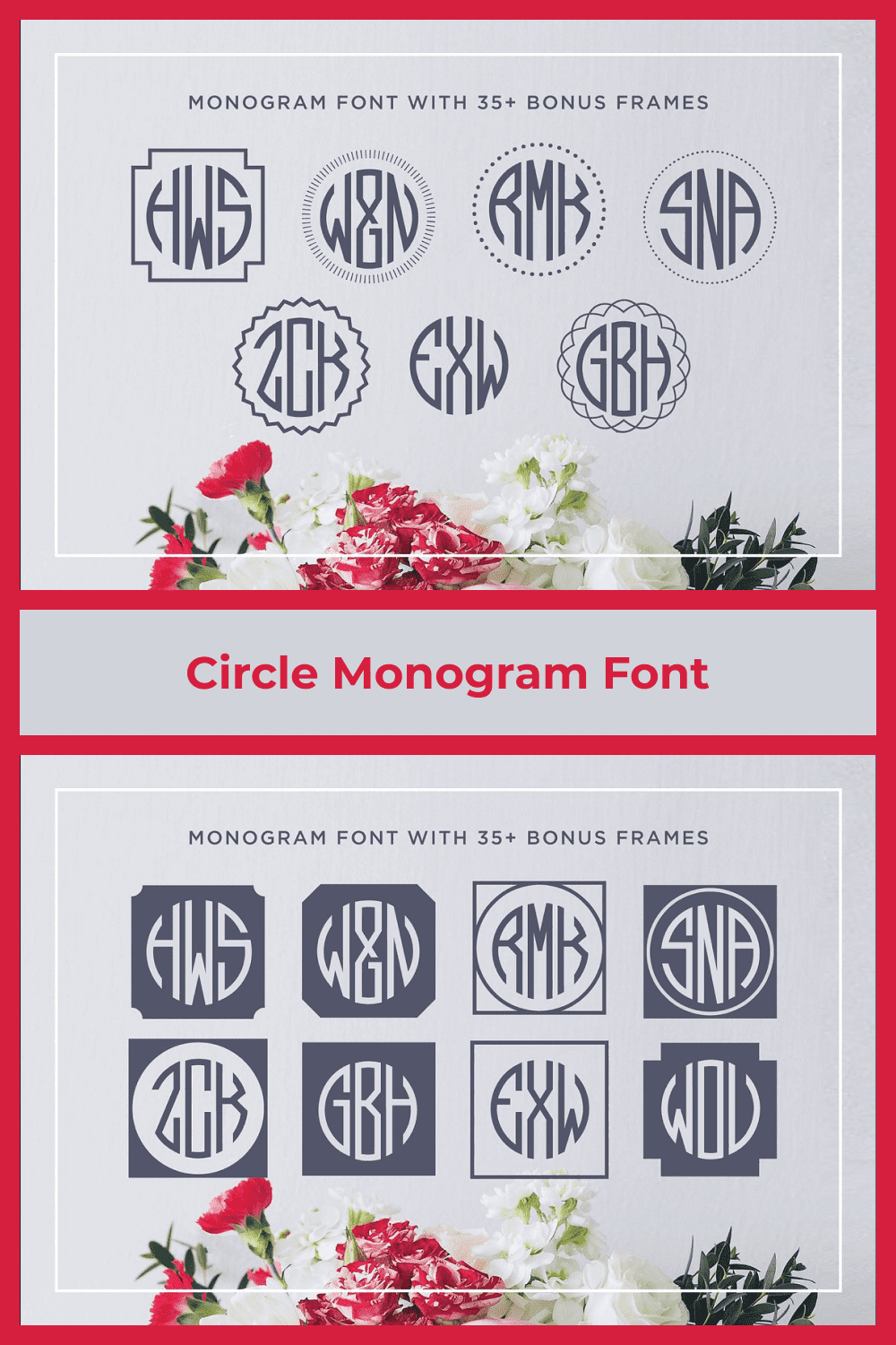 Make gorgeous three letter circle monograms quickly and easily in any program, even Word or Pages.