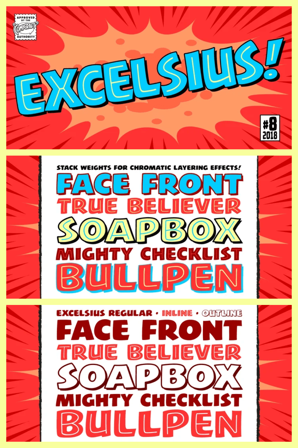 Vivid font is perfect for comics about superhero.