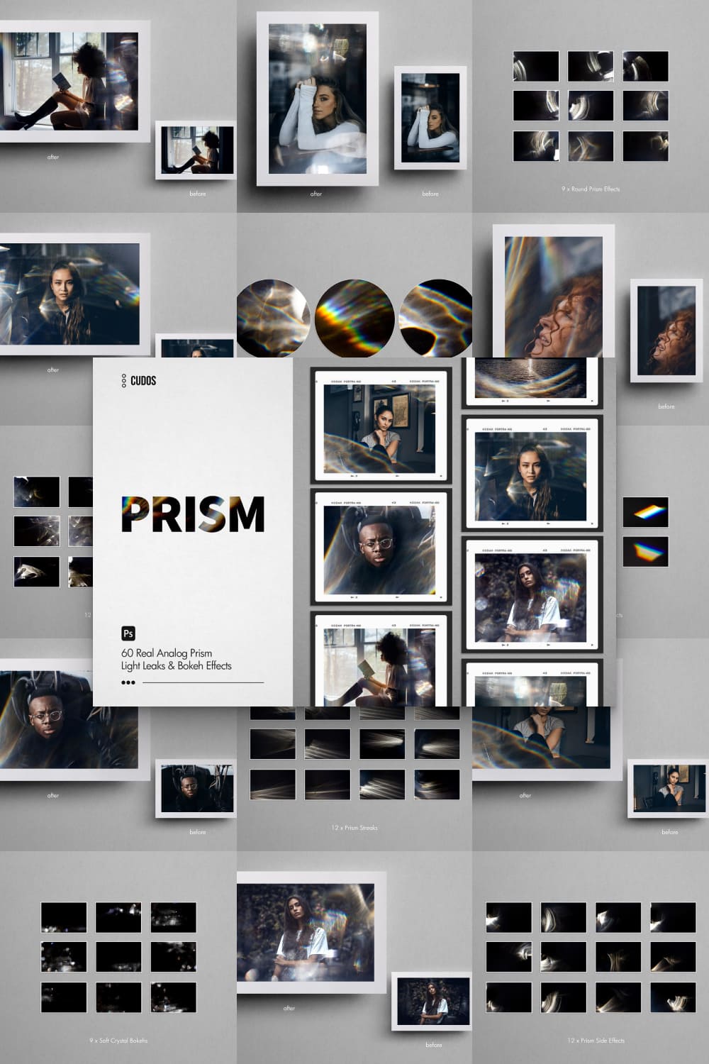 PRISM is a collection of 60 analog prism light leaks and effects.