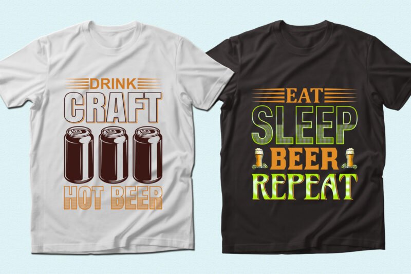 Bright T-shirts with 3D neon font.