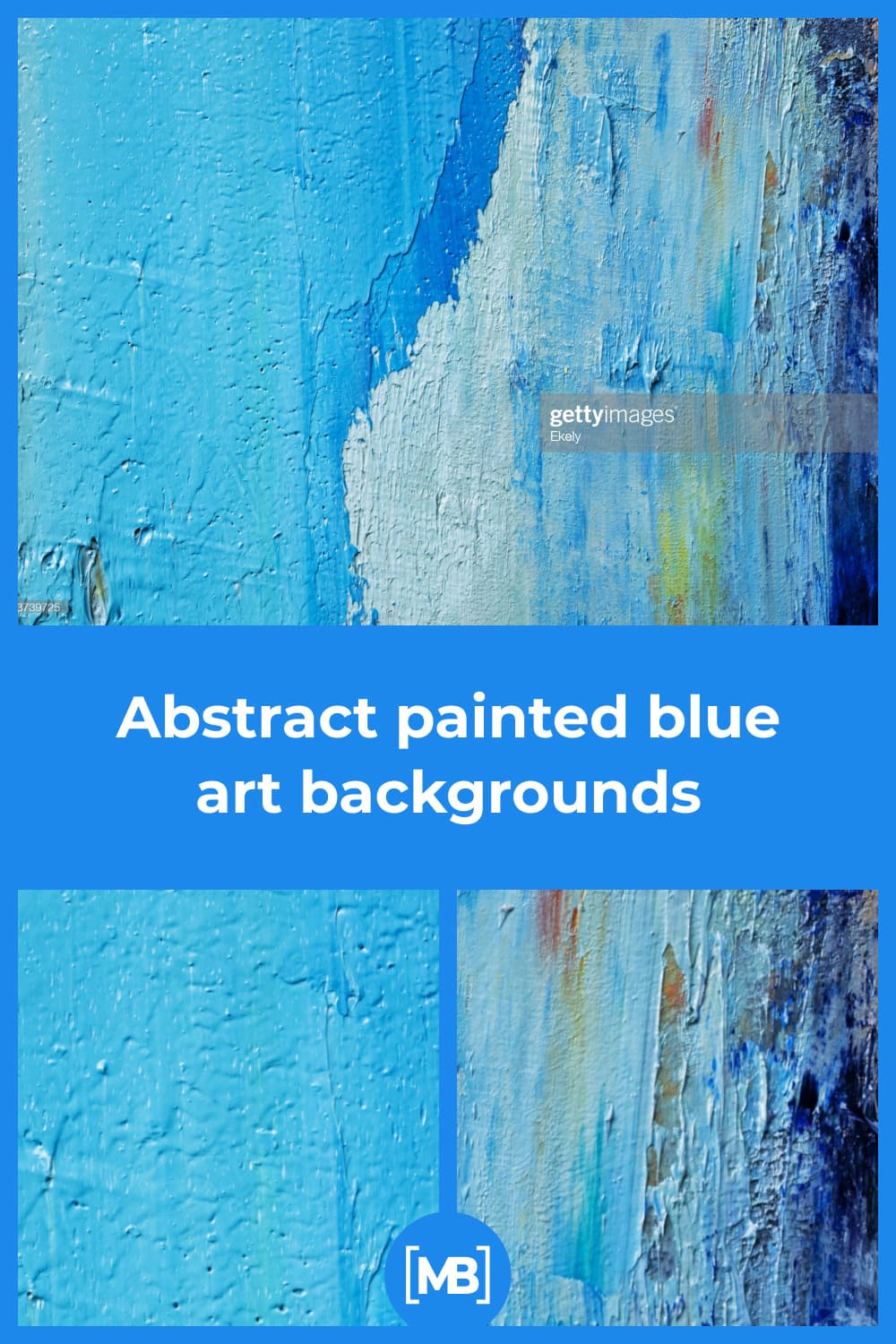 It's an explosion of blue and blue in even strokes.