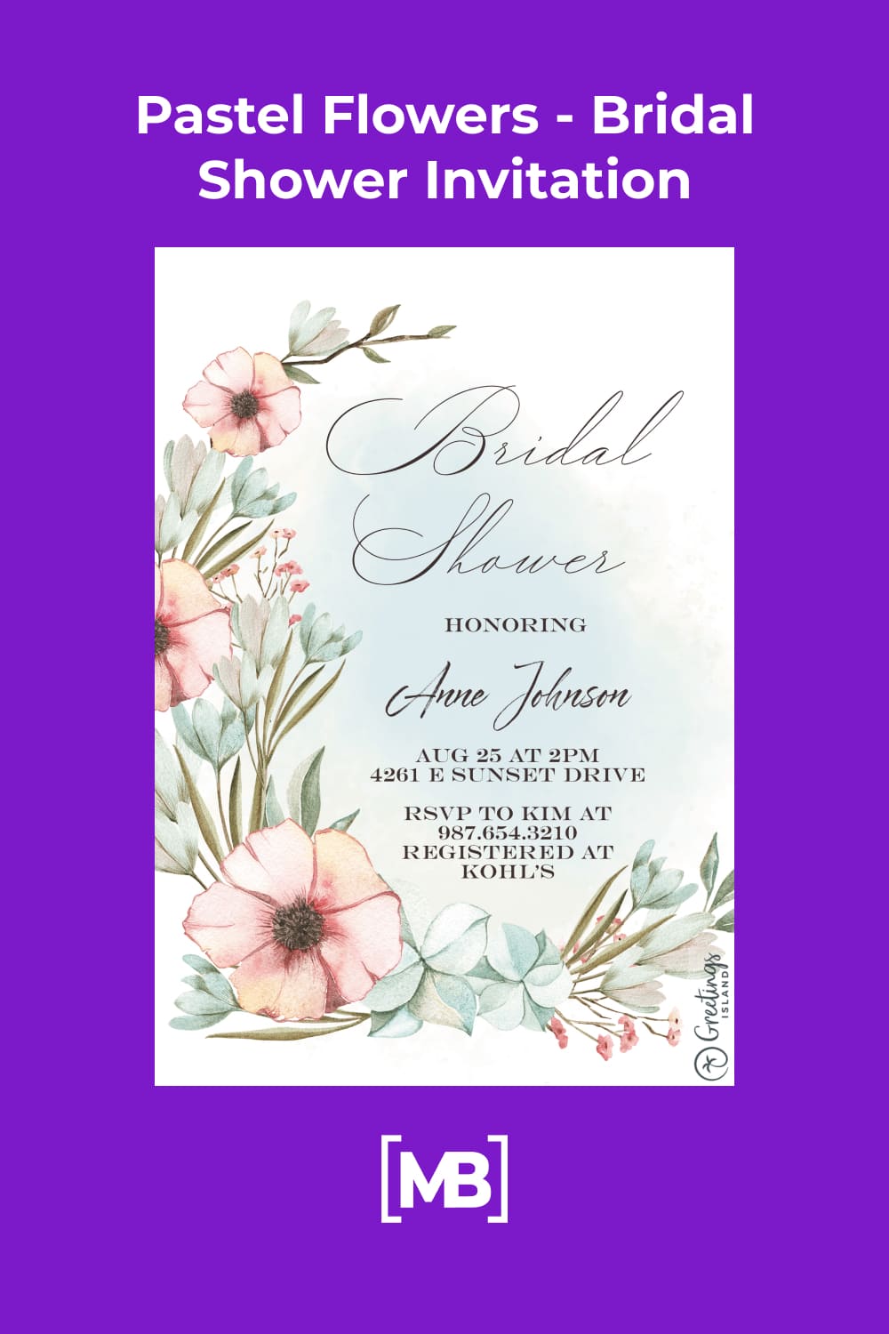 These are delicate invitations with watercolor flowers.