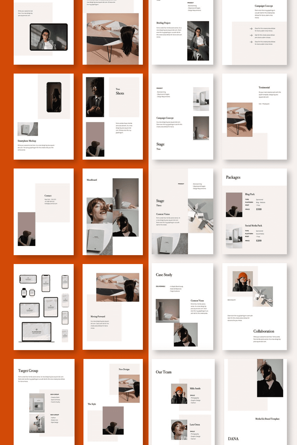 The template is perfect for a startup portfolio or modeling / design agency.