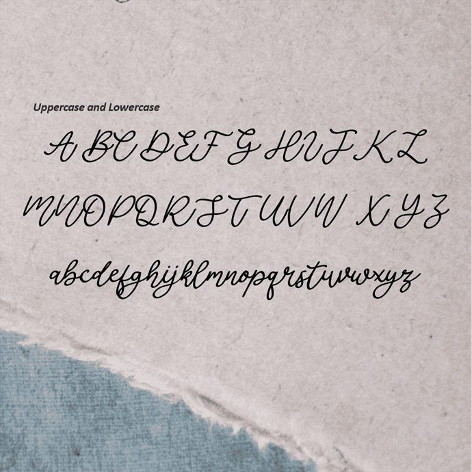 Gabouray Unique Monoline Script Font Alphabet Preview.