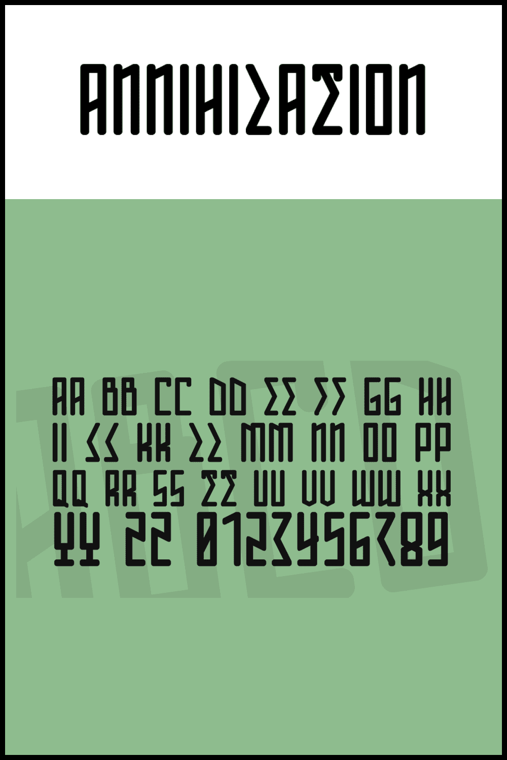 Greek style font in bold format.