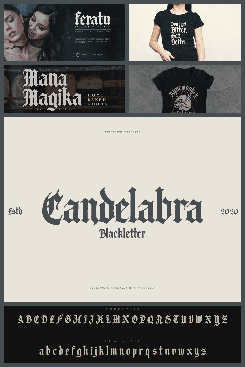This is a medieval and fantasy inspired blackletter font.