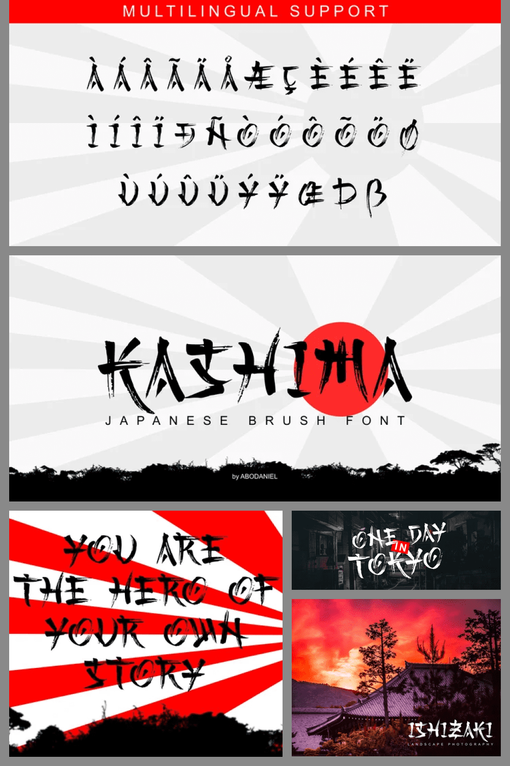 Kashima is brush font with Japanese style that made using the real brush pen. It looks very natural.