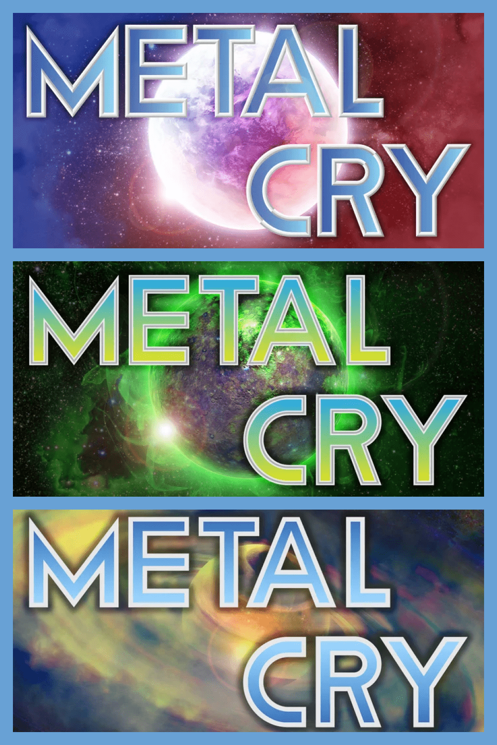 Metal Cry is a font family that was inspired by countless hours spent playing video games, watching old movies or reading comic books.