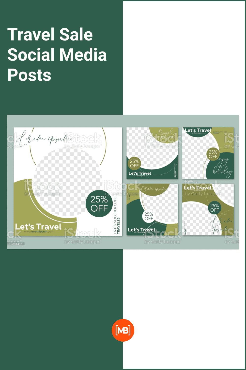 Green template for posts and eco life display.