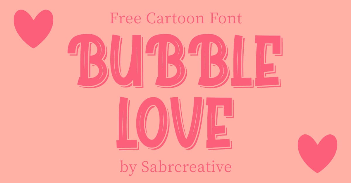 Cute bubble font in pink color like a sweet.