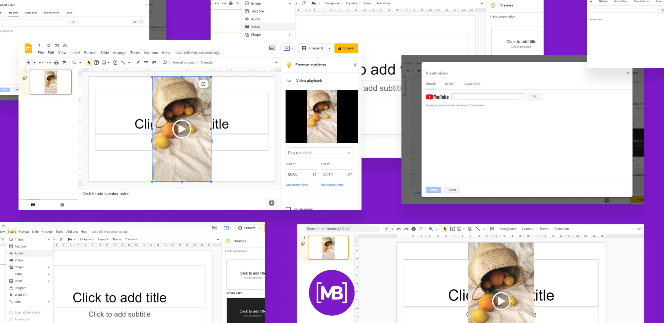 How to add video and audio to Google Slides Post Example.