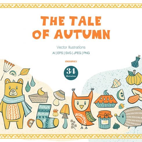 The Tale of Autumn Vector Illustrations main cover.