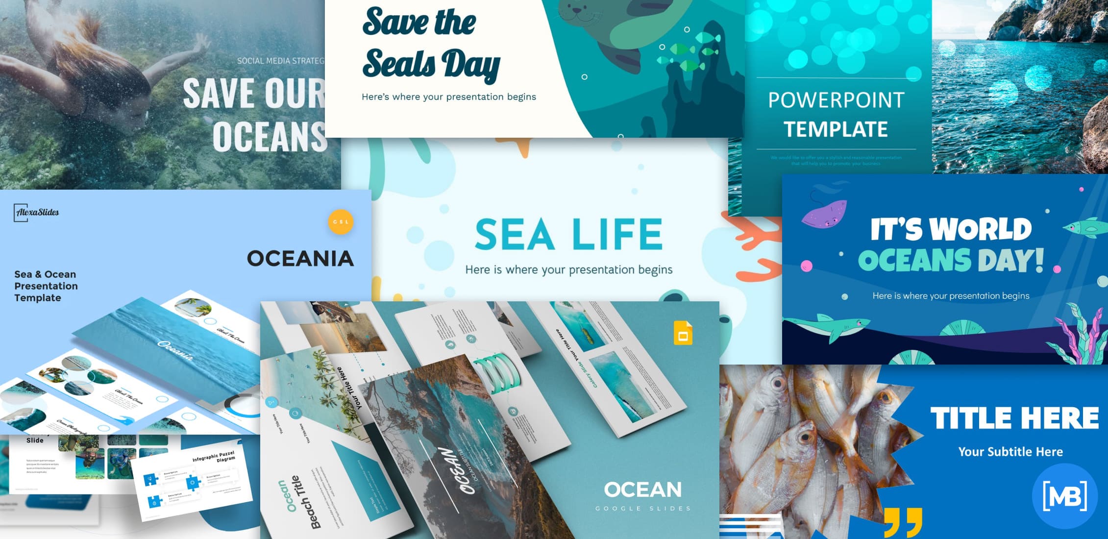 Ocean Google Slides Themes Post Example.