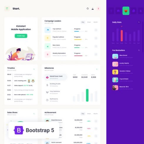 Start HTML Free - Bootstrap 5 Admin theme cover image.