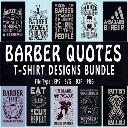 Trendy 20 Barber T shirt Designs Bundle main cover.
