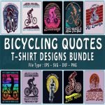Trendy 20 Bicycle T shirts Design Bundle main cover.