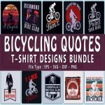 Trendy 20 bicycle quotes t shirt designs bundle main cover.