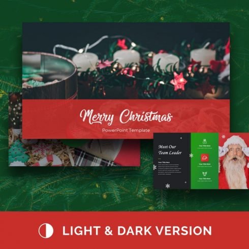 Merry Christmas Powerpoint Presentation Template main cover.