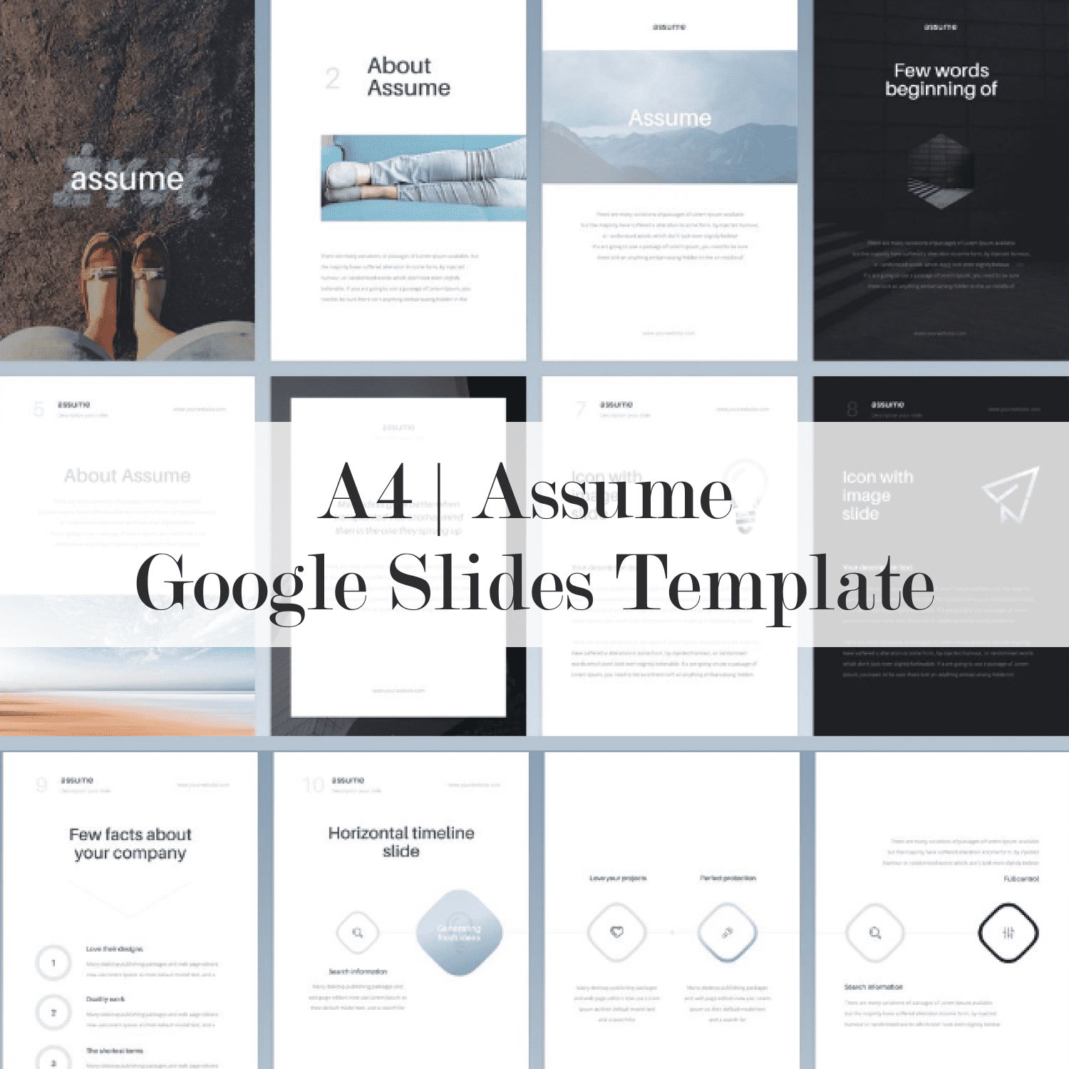 A4 | Assume Google Slides Template main cover.