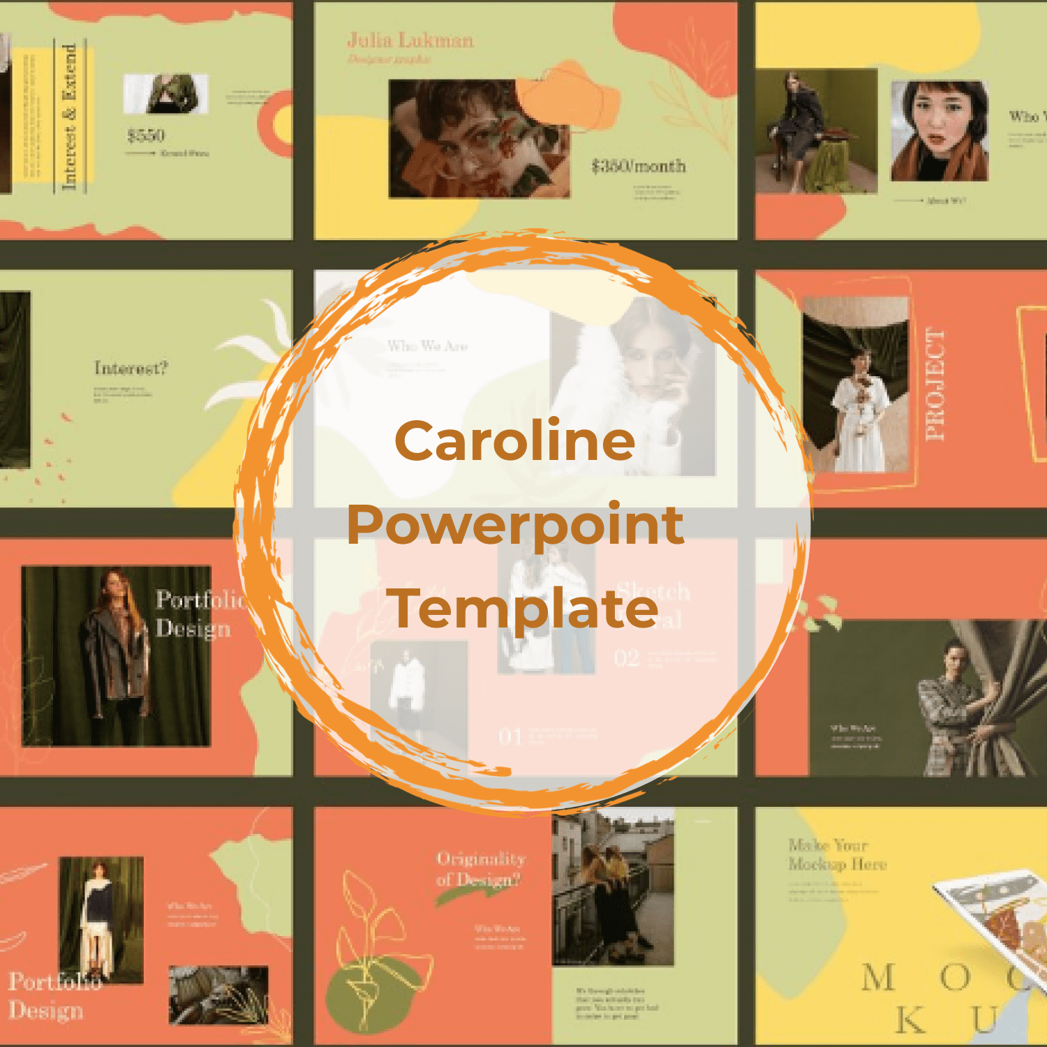 Caroline Powerpoint Template main cover.