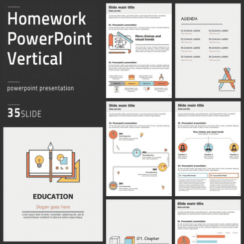 Homework PowerPoint Vertical main cover.