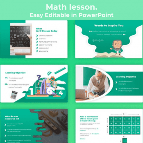 Math Lesson â€“ Mathematics PPTX main cover.