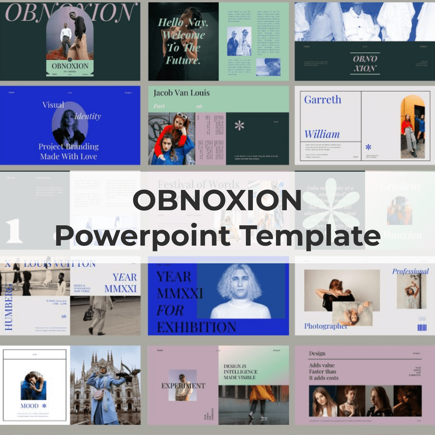 OBNOXION Powerpoint Template main cover.