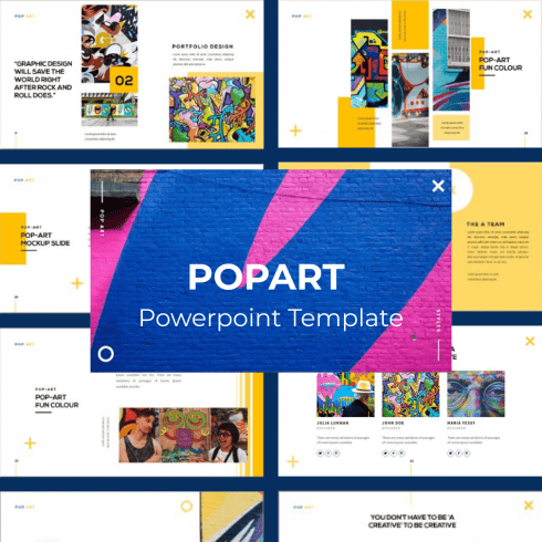 POPART Powerpoint Template main cover.