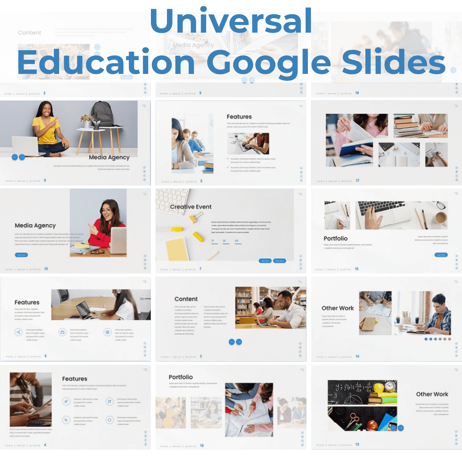 Universal - Education Google Slides cover image.