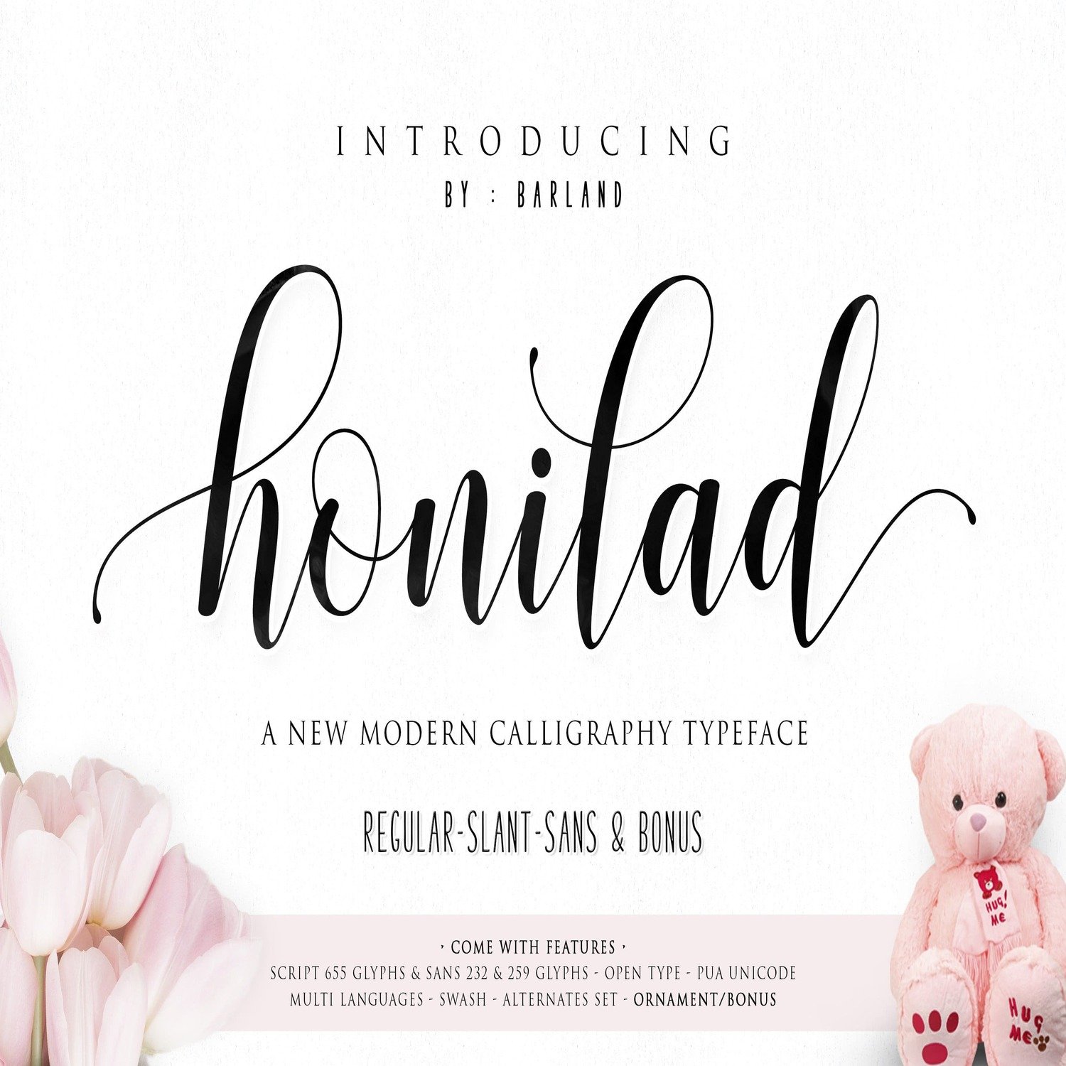 Honilad Script | 5 Font main cover.