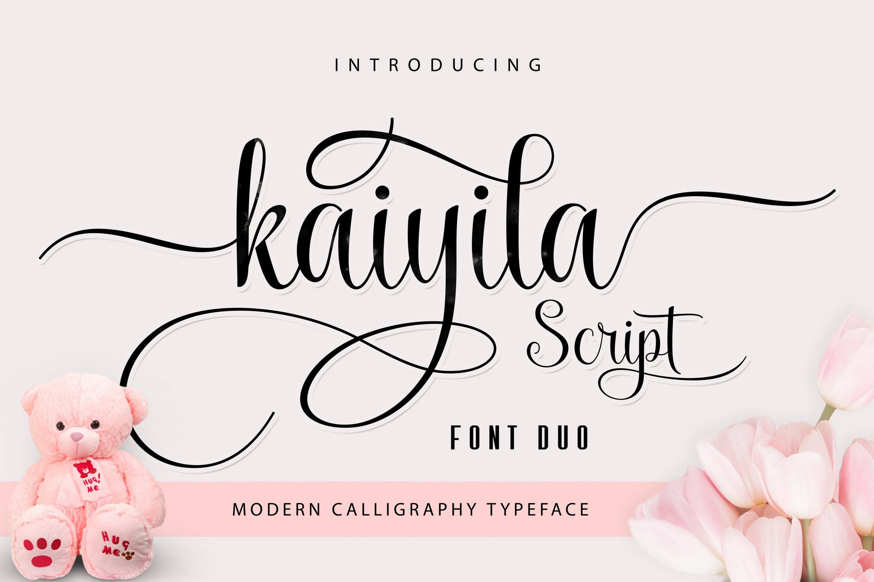 Font in italic style with flowers and a delicate atmosphere.