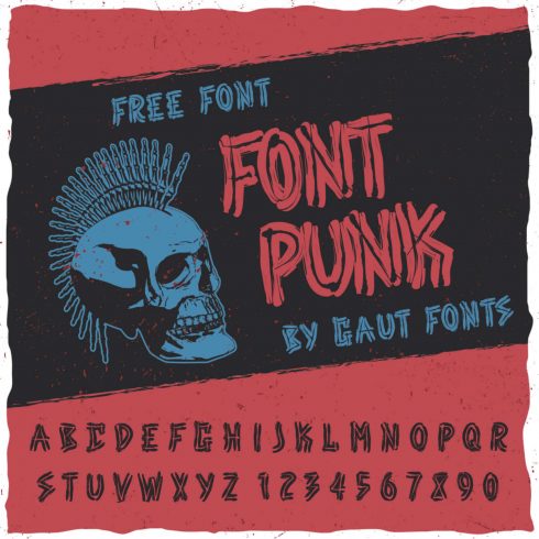 Free punk font main cover.