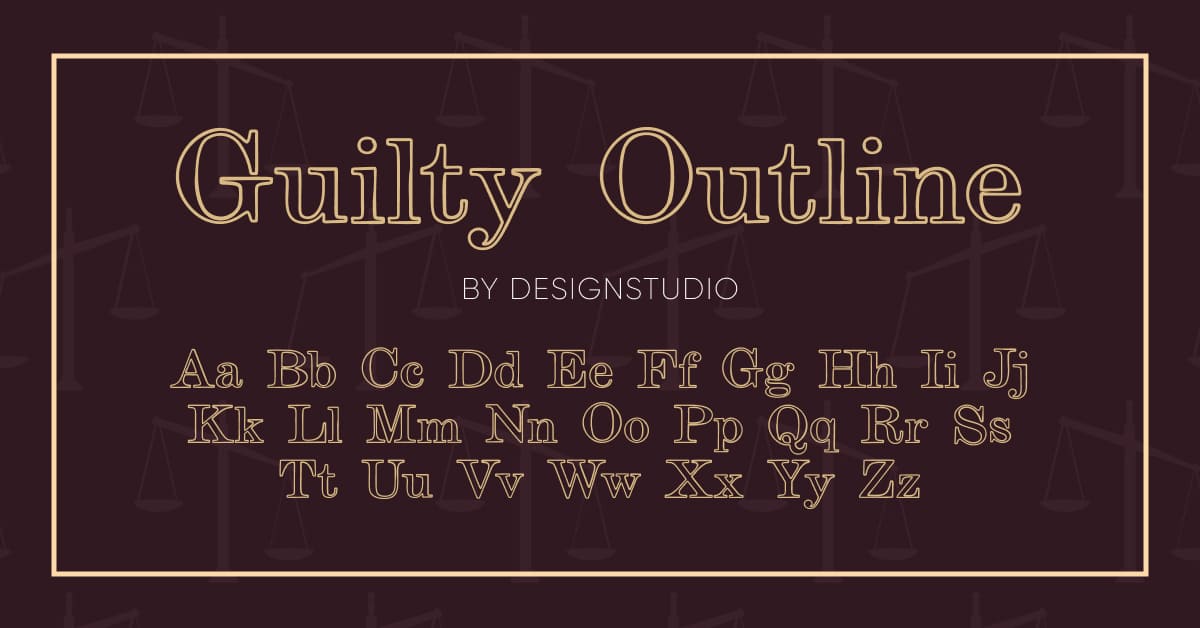 Guilty outline style in brown color.