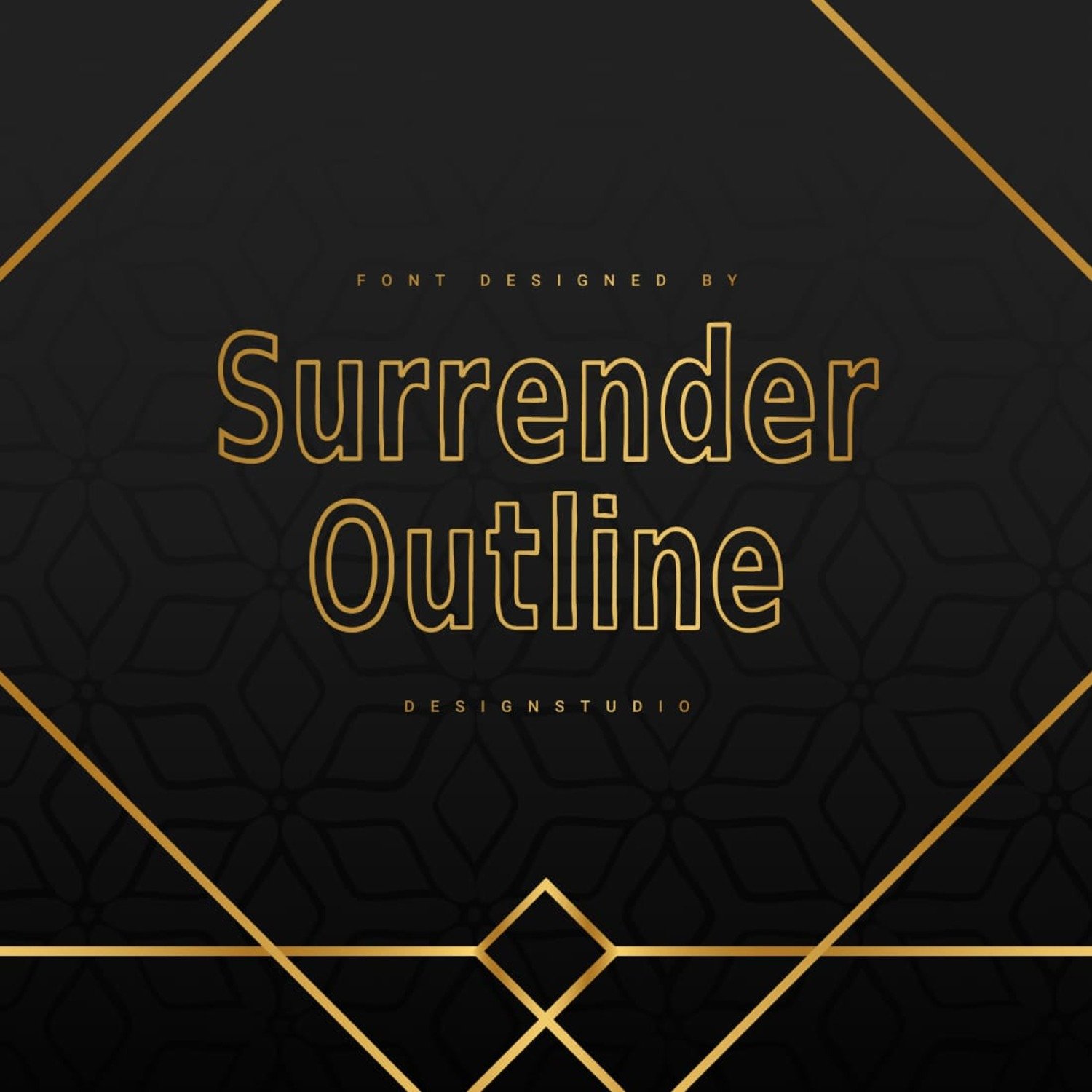 Surrender Outline Sans Serif Font main cover.