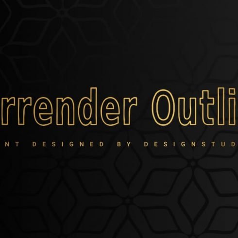 Surrender Outline Sans Serif Font Example. Surrender Outline Sans Serif Font Example.