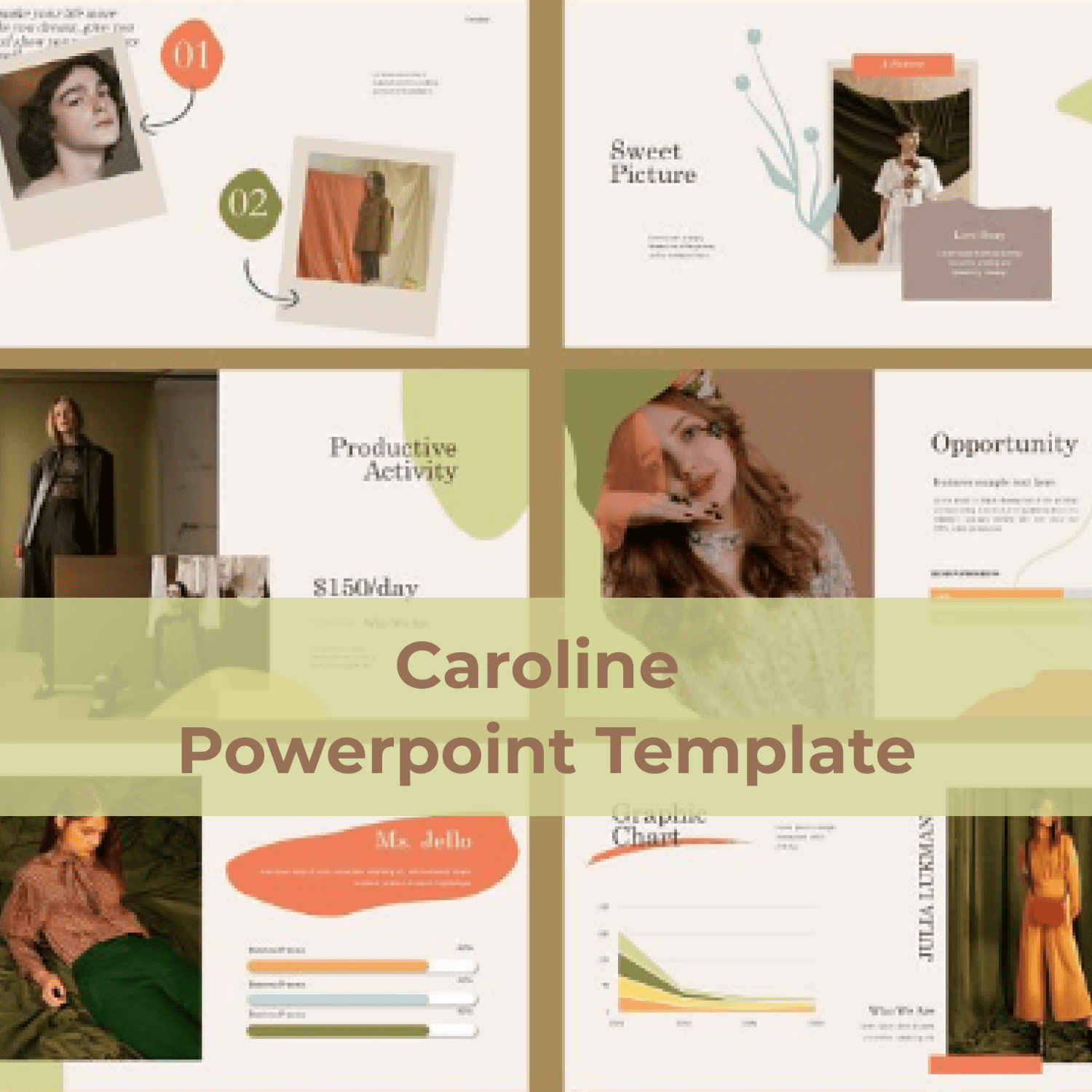Caroline Powerpoint Template cover image.