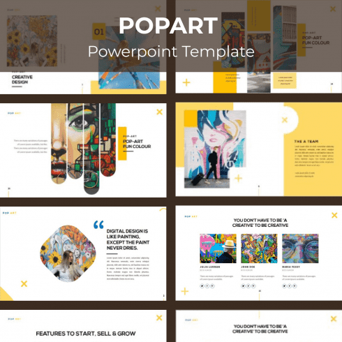 POPART Powerpoint Template cover image.
