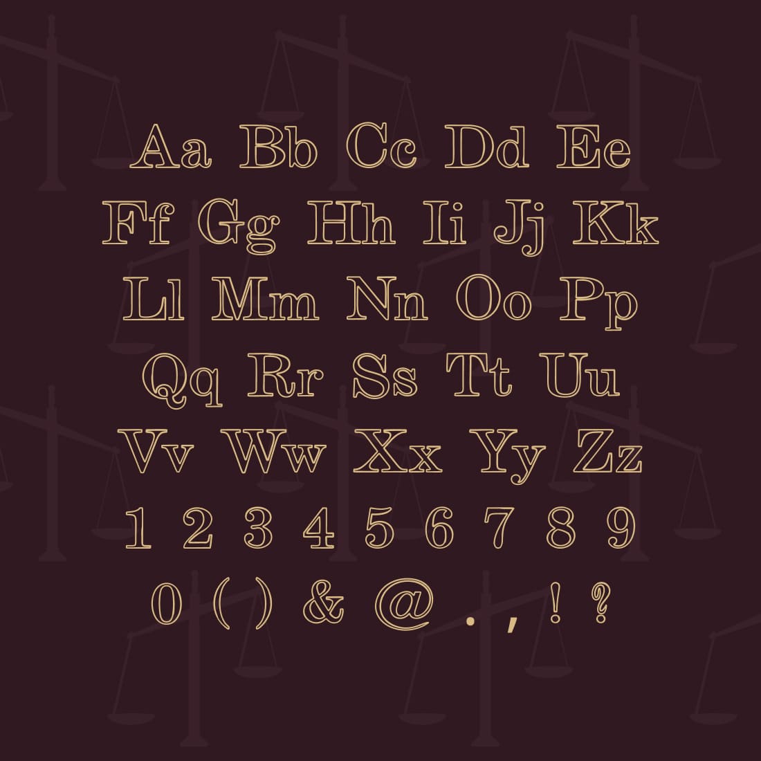Preview Guilty Outline Serif Font.
