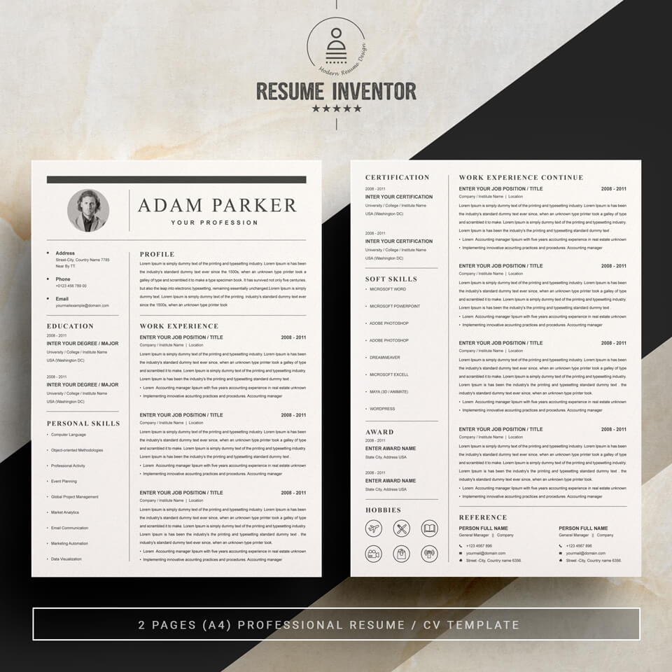 Two pages of this pattern. Web Developer Resume Template.