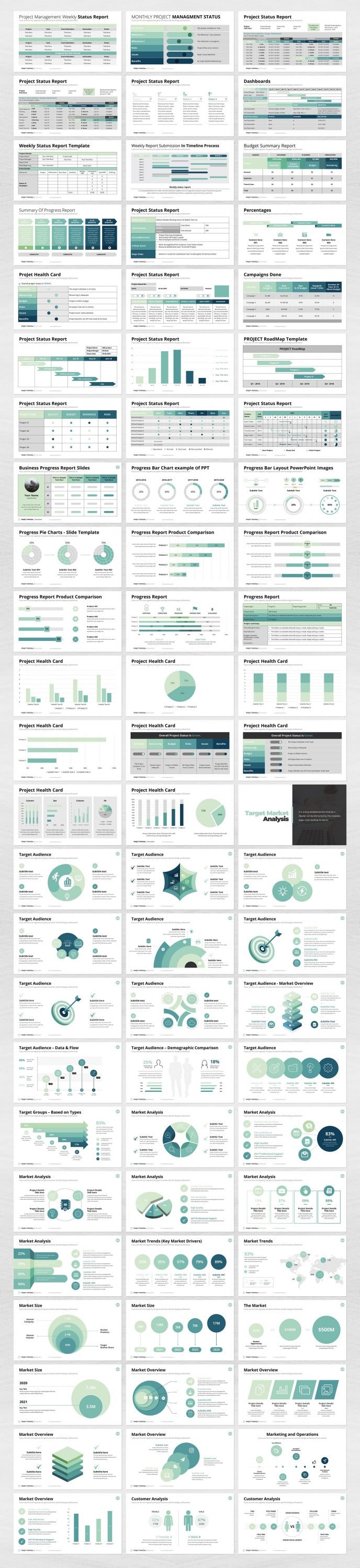 This template is suitable for business reports as it accommodates tables and various comparison charts.