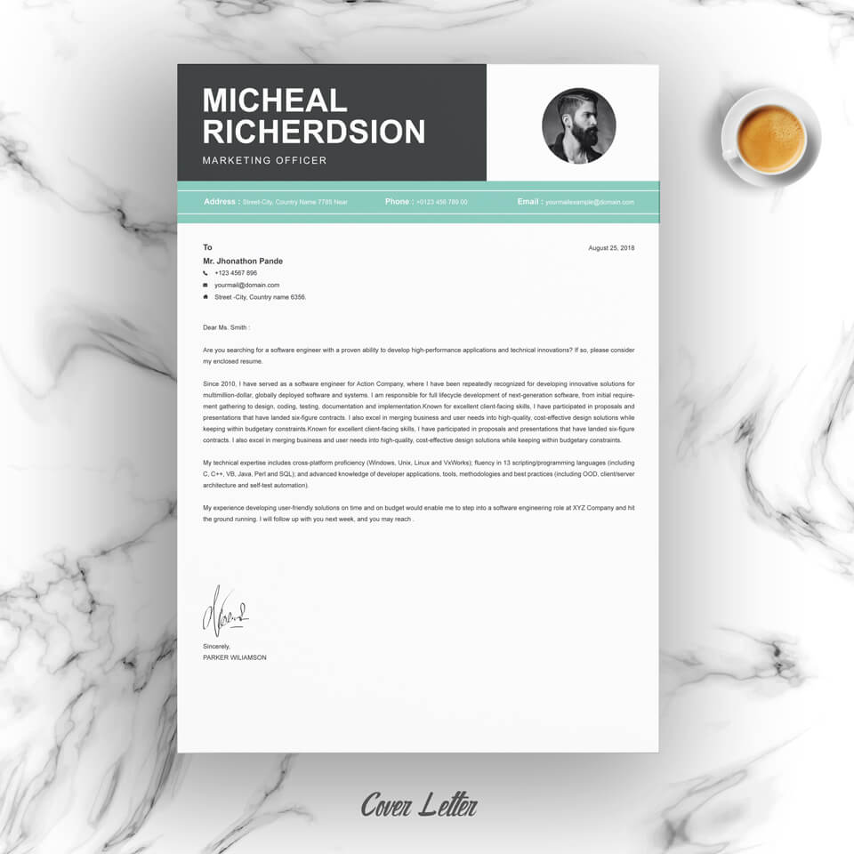 04 Resume Cover Letter Page Free Resume Design Template 2