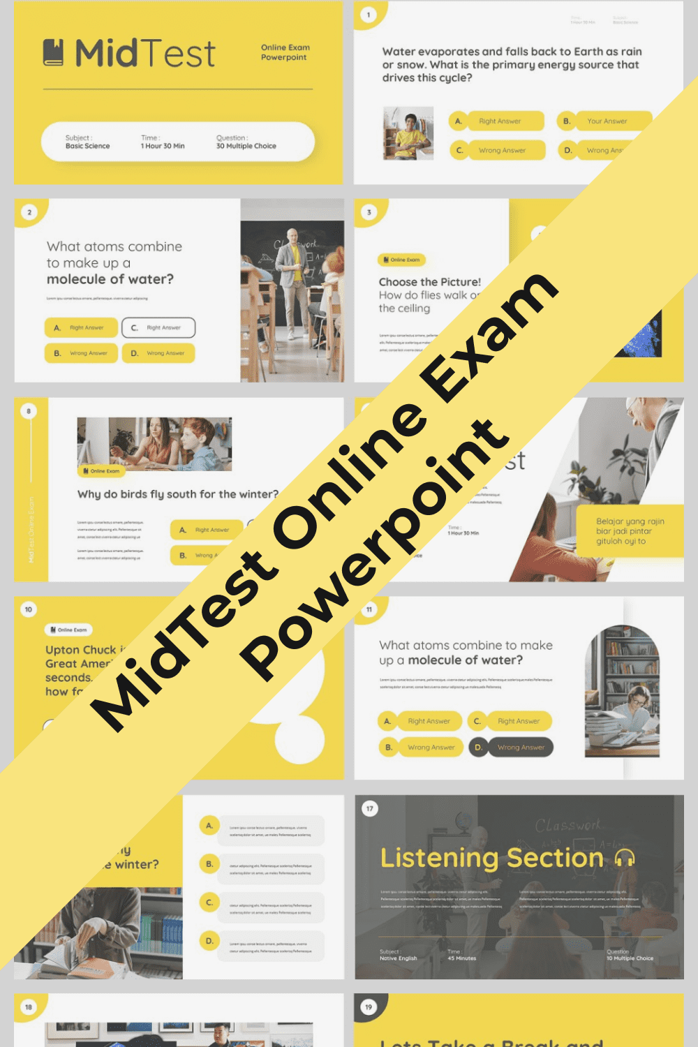 MidTest – Education Keynote Template Pinterest.