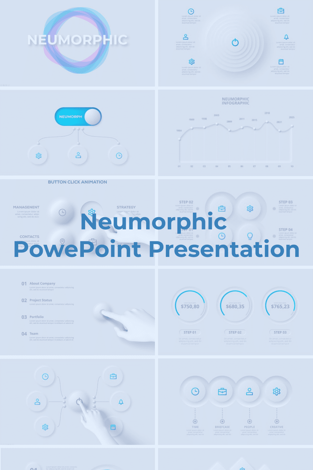 Neumorphic PowePoint Presentation Pinterest.