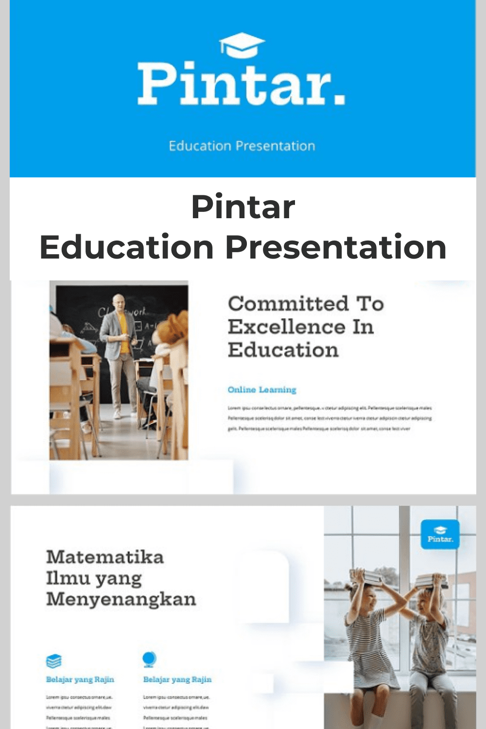 Pintar - Education Powerpoint Pinterest collage.