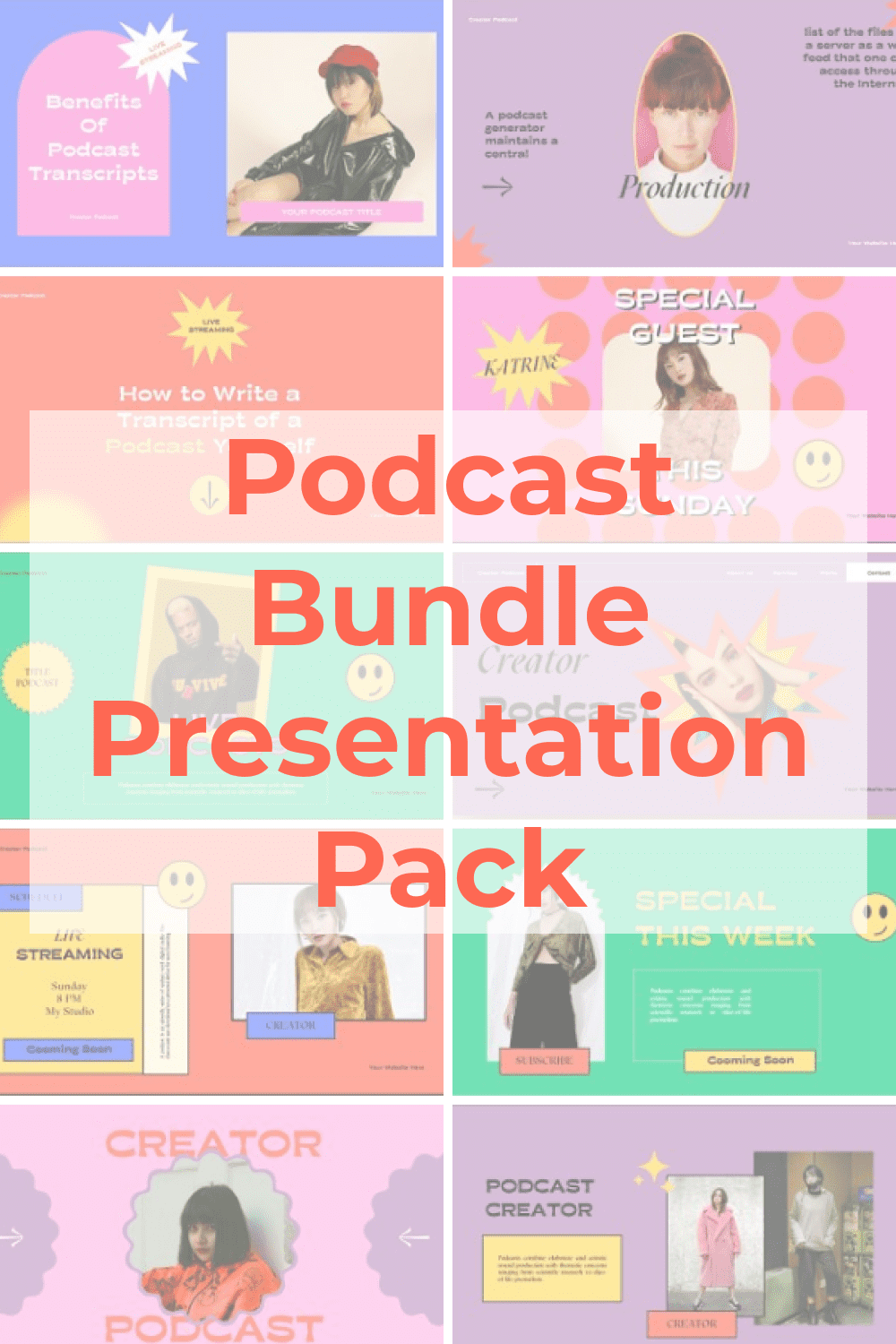 Podcast Bundle Presentation Pack Pinterest.