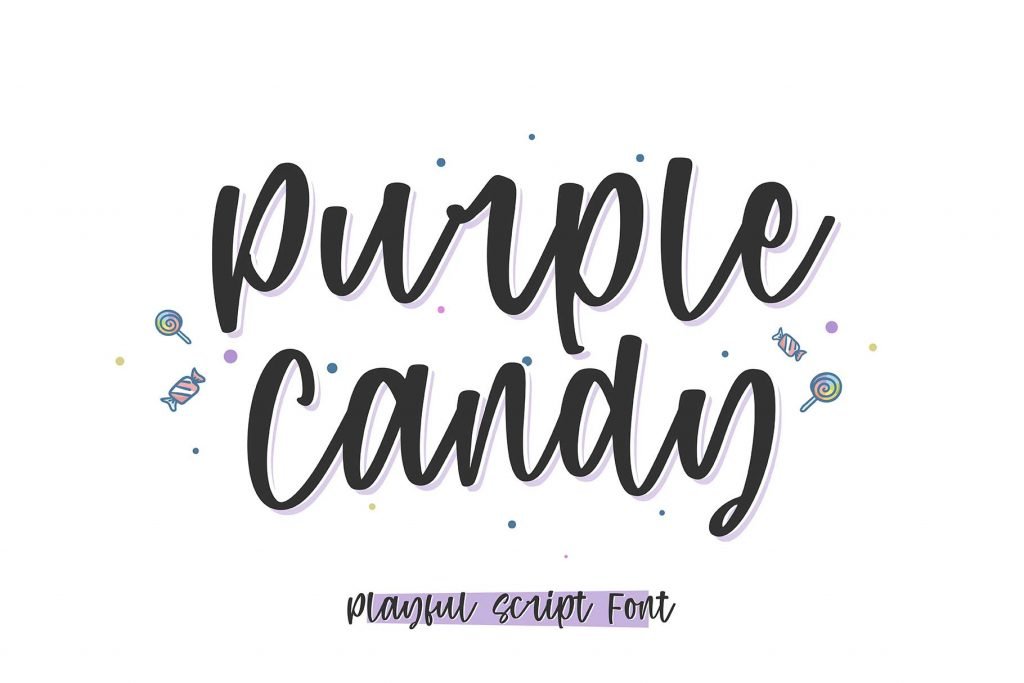 Purple Candy - Playful Script Font Facebook Preview.