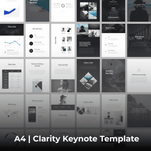 A4 | Clarity Keynote Template main cover.