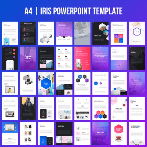 A4 | IRIS PowerPoint Template main cover.