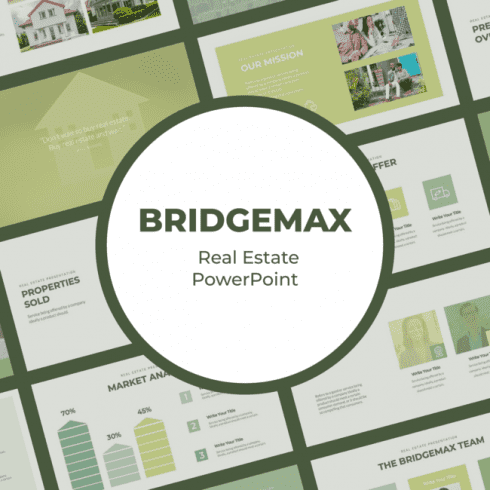 Bridgemax Real Estate PowerPoint main cover.