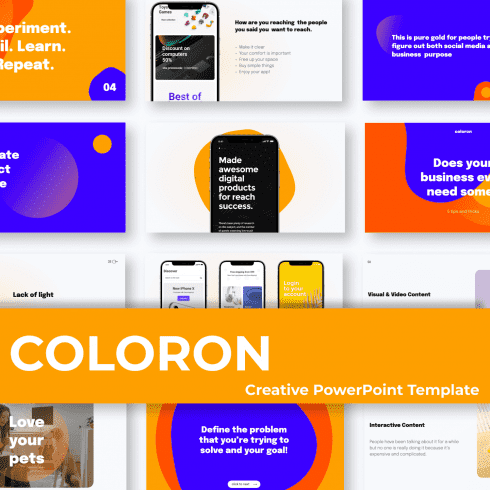 Coloron Creative PowerPoint Template main cover.